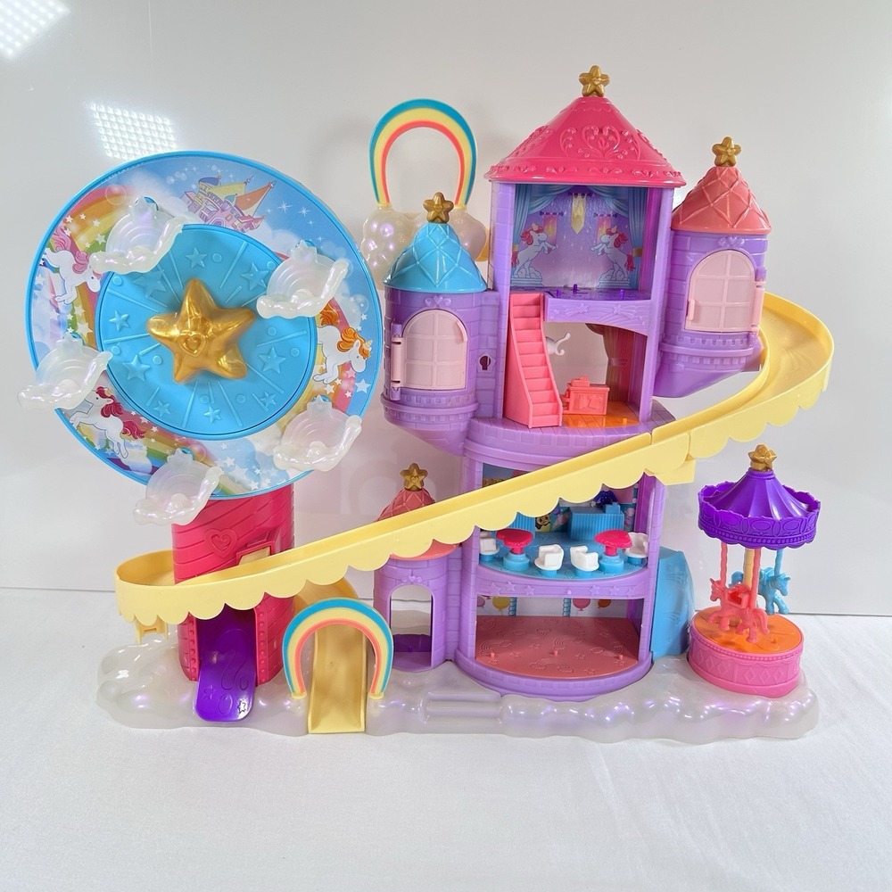 Polly Pocket Rainbow Funland Theme Park Doll Playset CLEAN Play Pretend